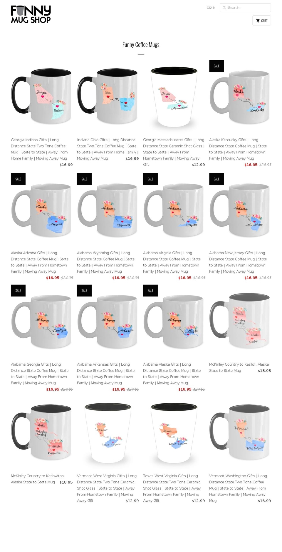 funnymugshop.com shopify website screenshot