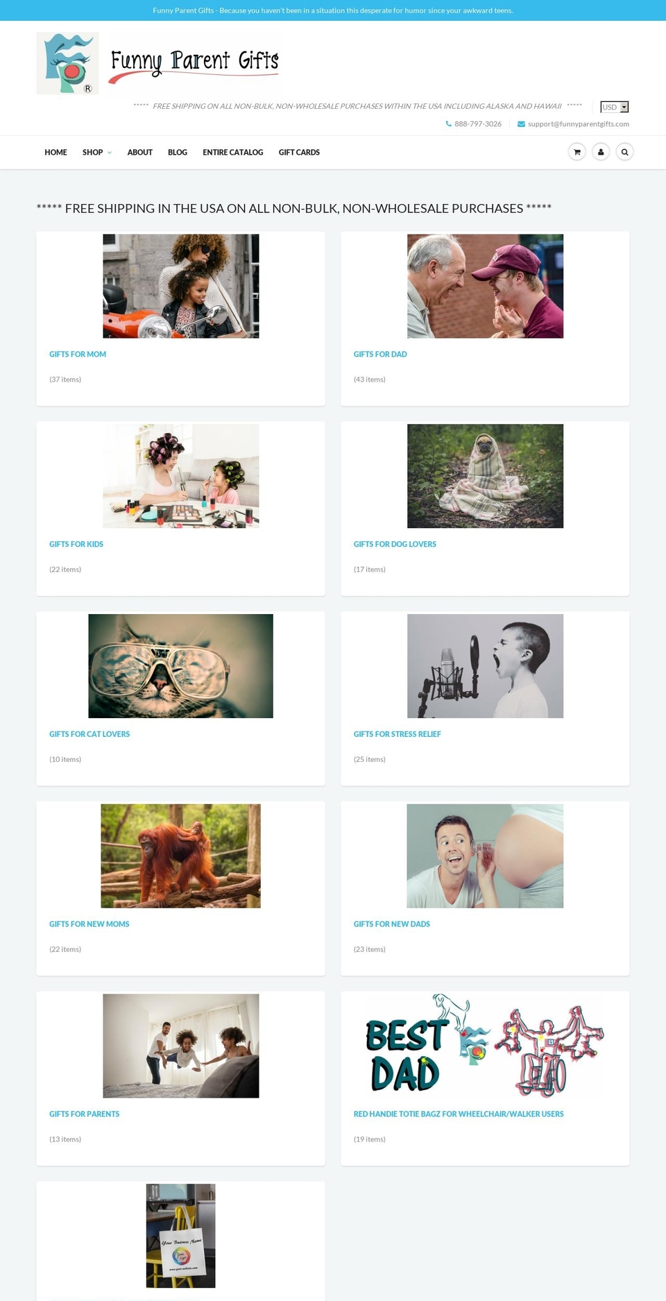 funnyparentgifts.com — Shopify storefront screenshot