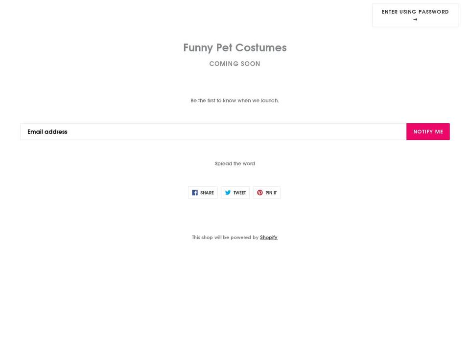 funnypetcostumes.com — Shopify storefront screenshot