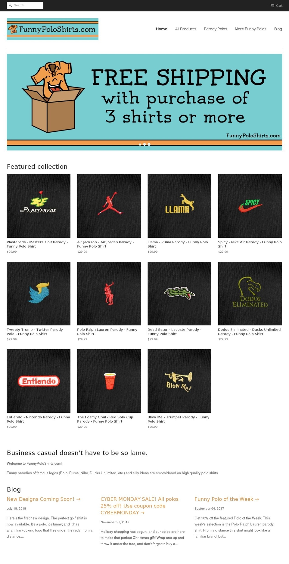 funnypoloshirts.com shopify website screenshot