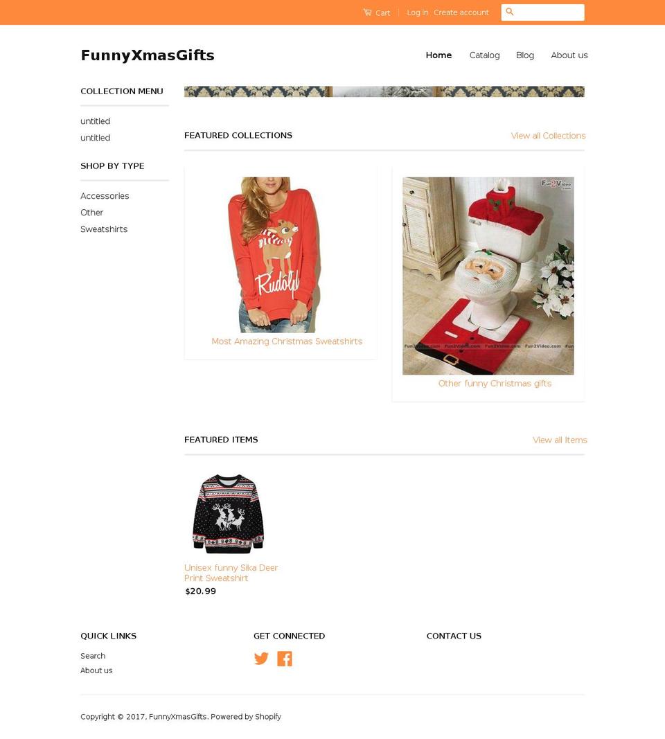 funnyxmasgifts.com shopify website screenshot