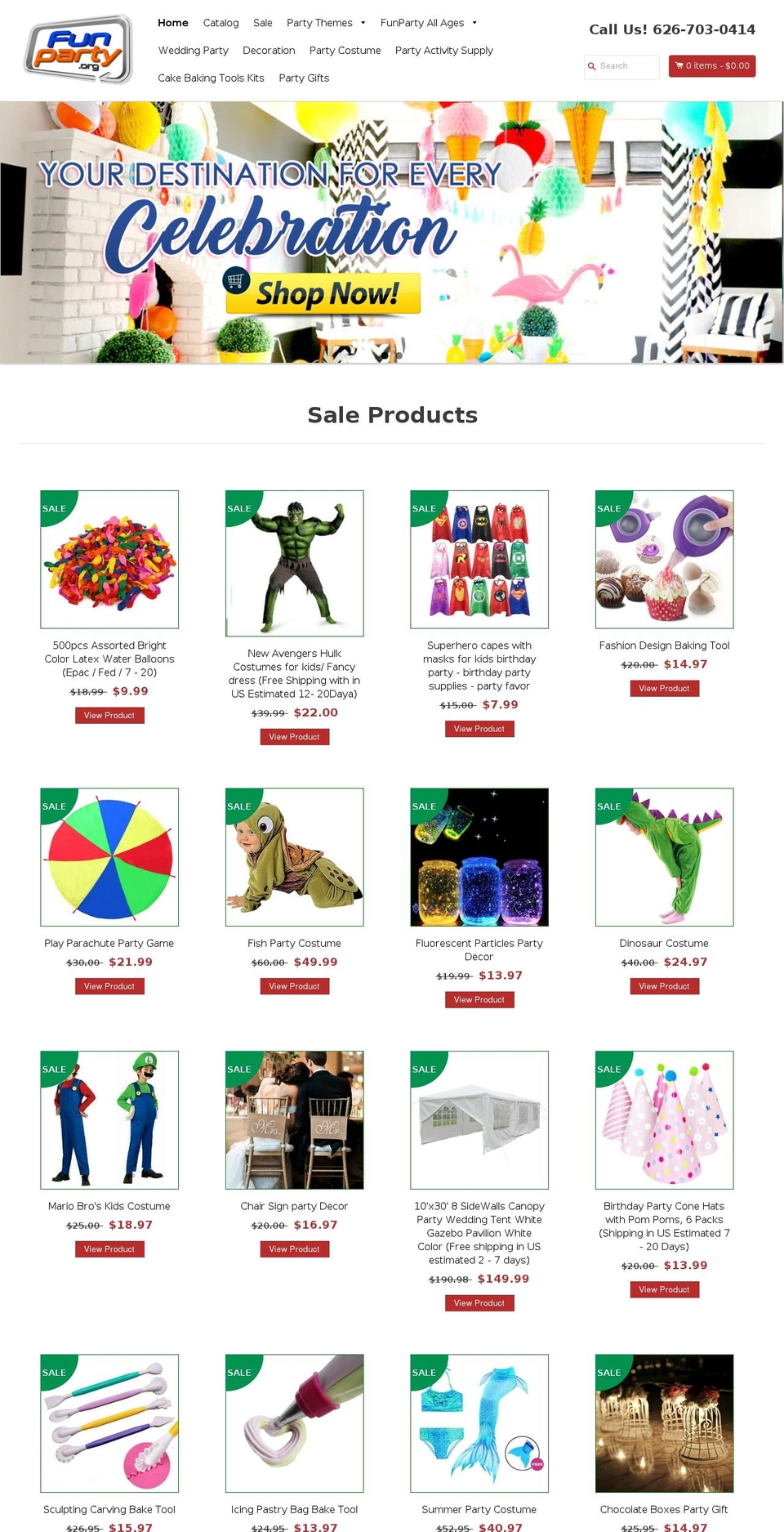 EcomClub Shopify theme site example funparty.org