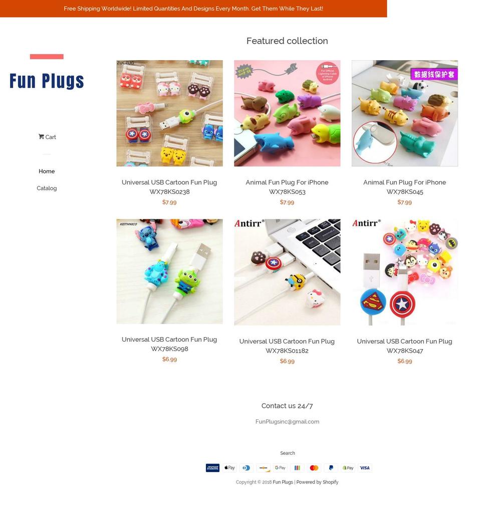 funplugs.net shopify website screenshot