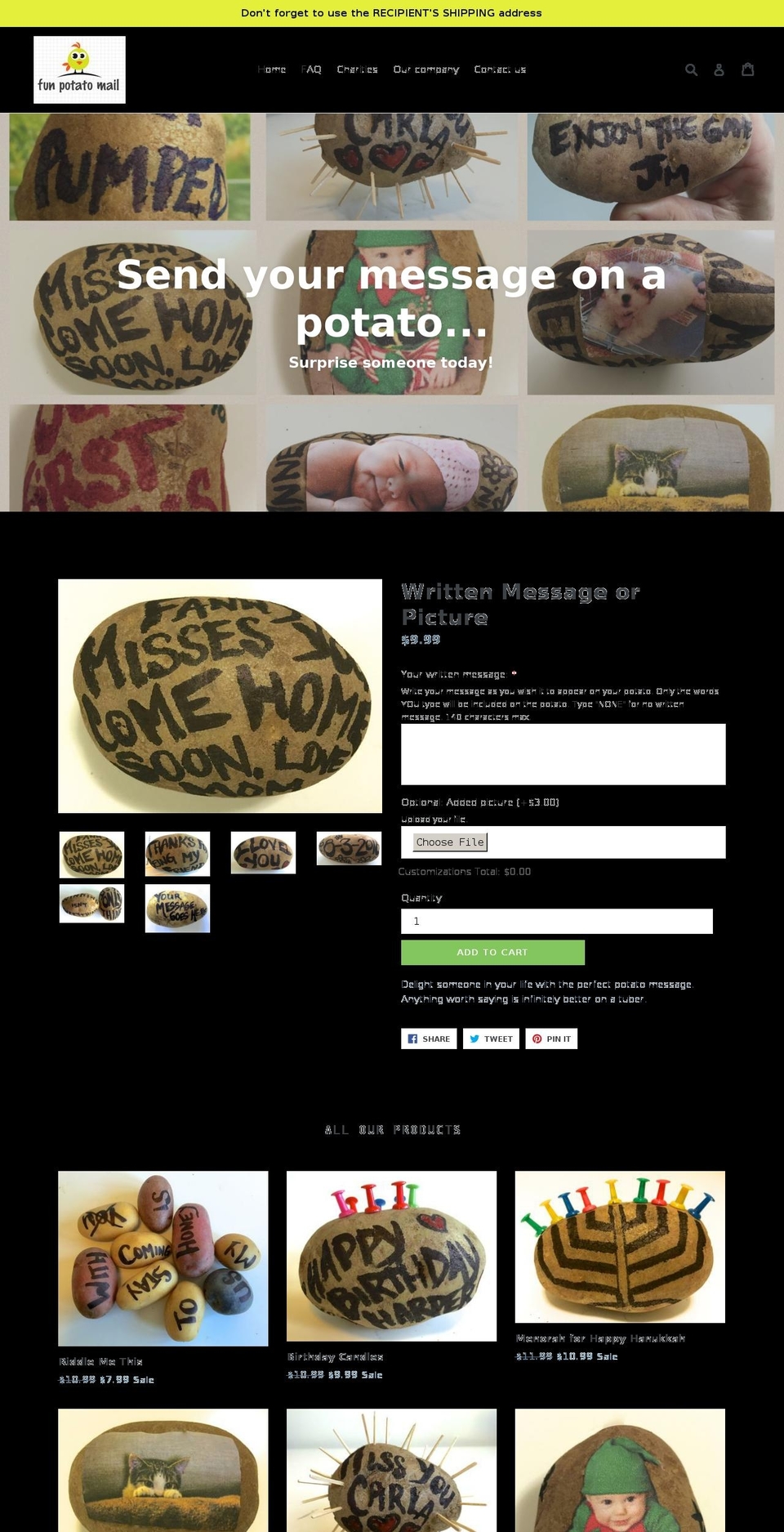 funpotatomail.com — Shopify storefront screenshot