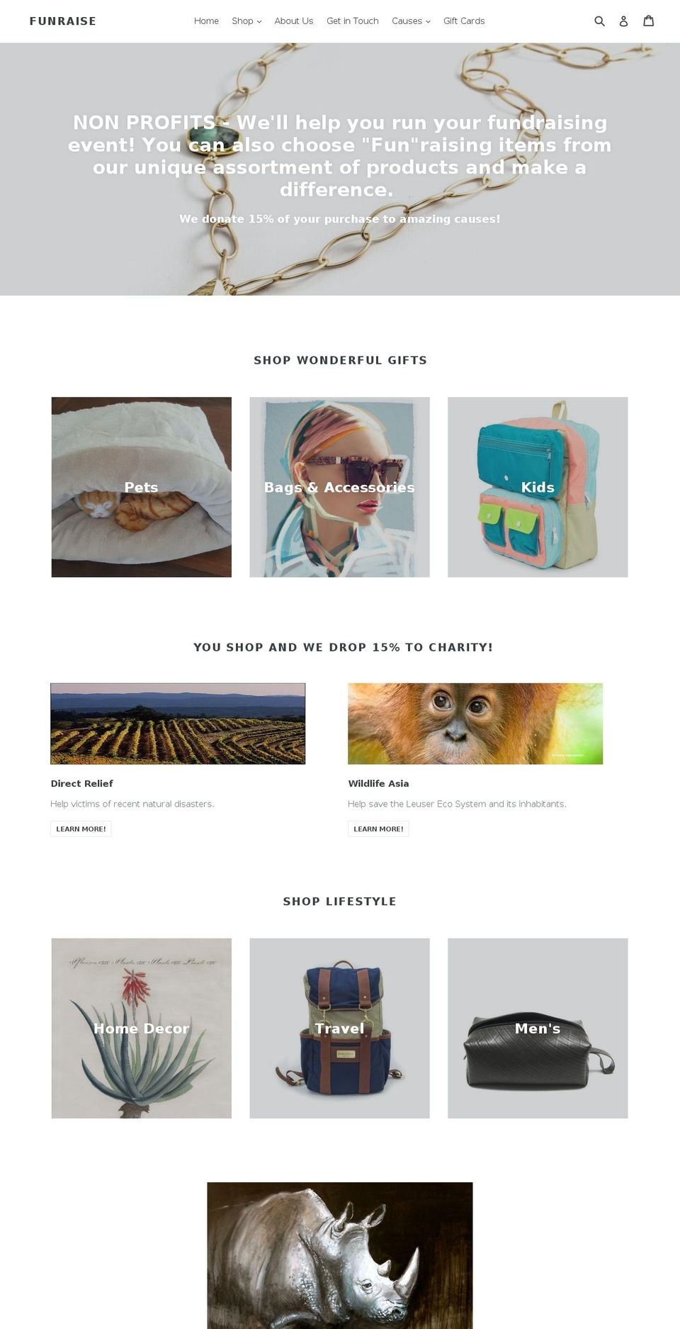 funraise.biz shopify website screenshot