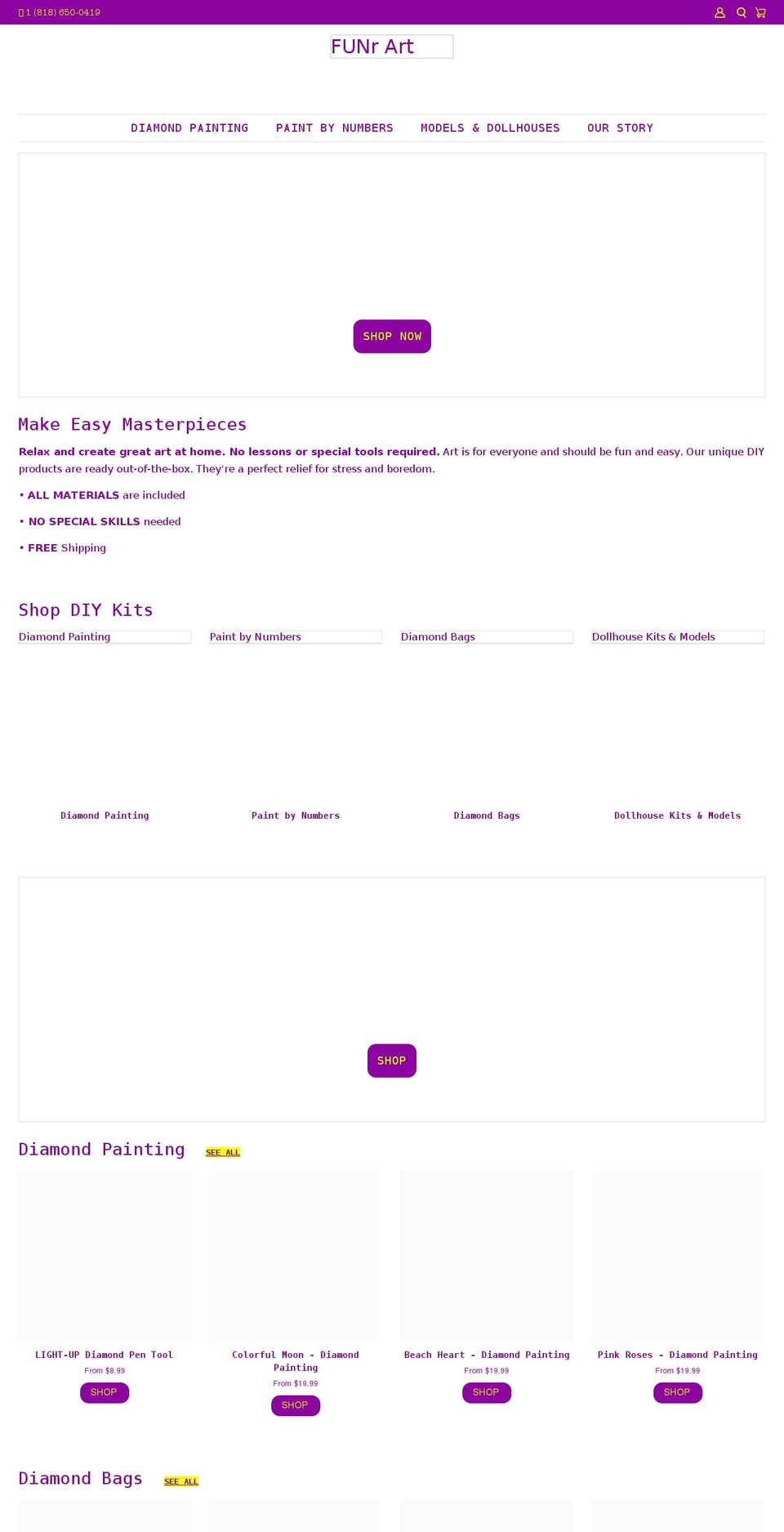 funrart.com shopify website screenshot