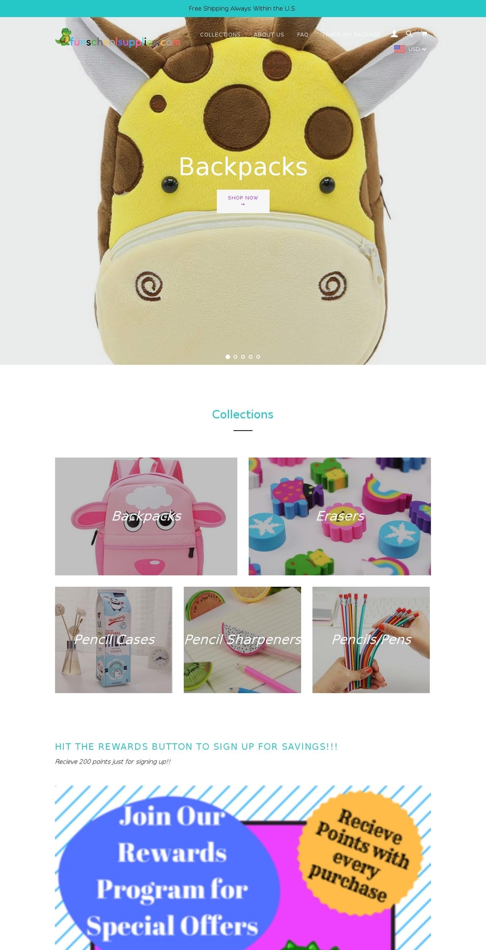 funschoolsupplies.com shopify website screenshot