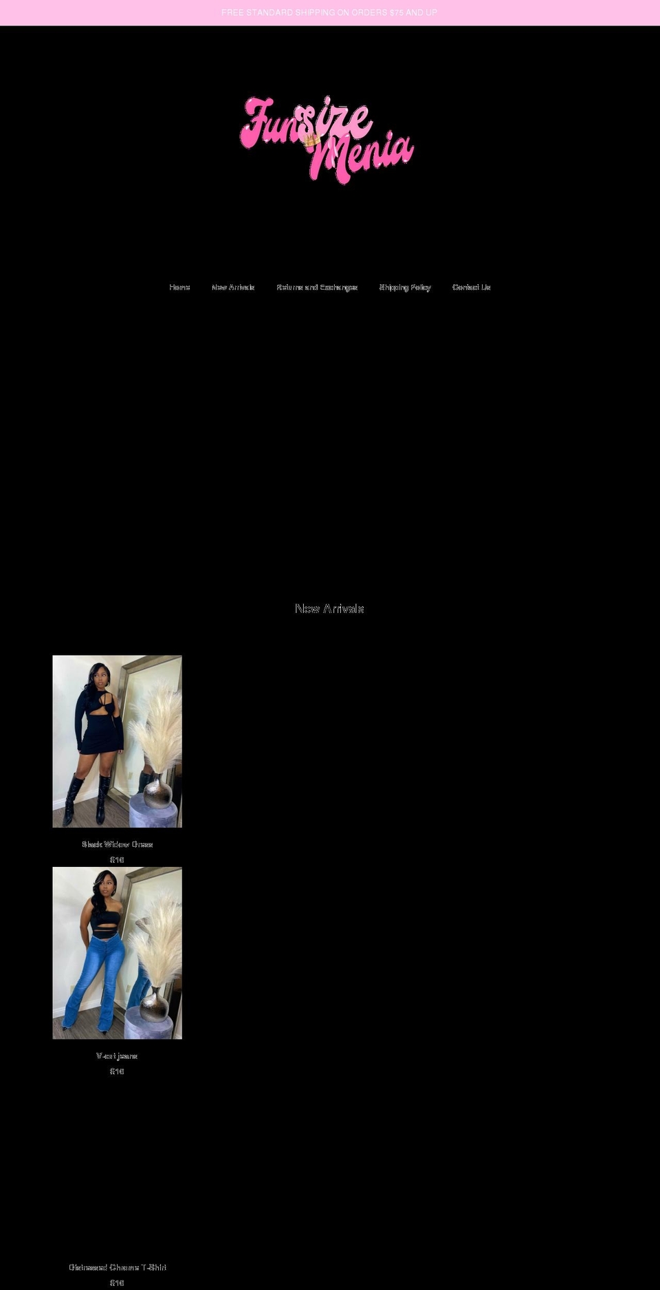 funsizemenia.com shopify website screenshot