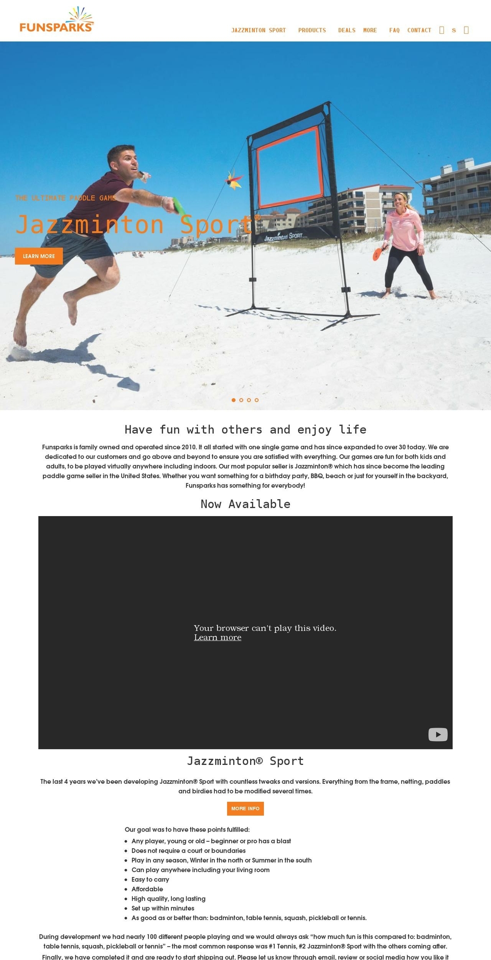 funsparks.com shopify website screenshot