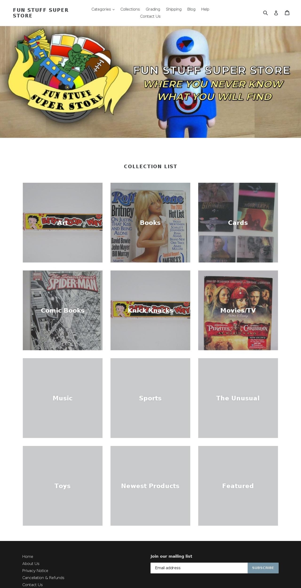 funstuffsuperstore.com — Shopify storefront screenshot