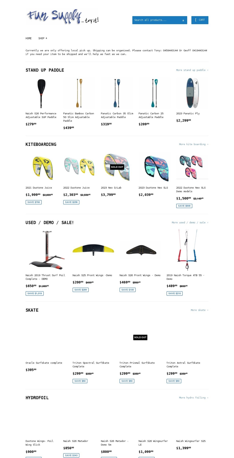 funsupplyshop.com shopify website screenshot