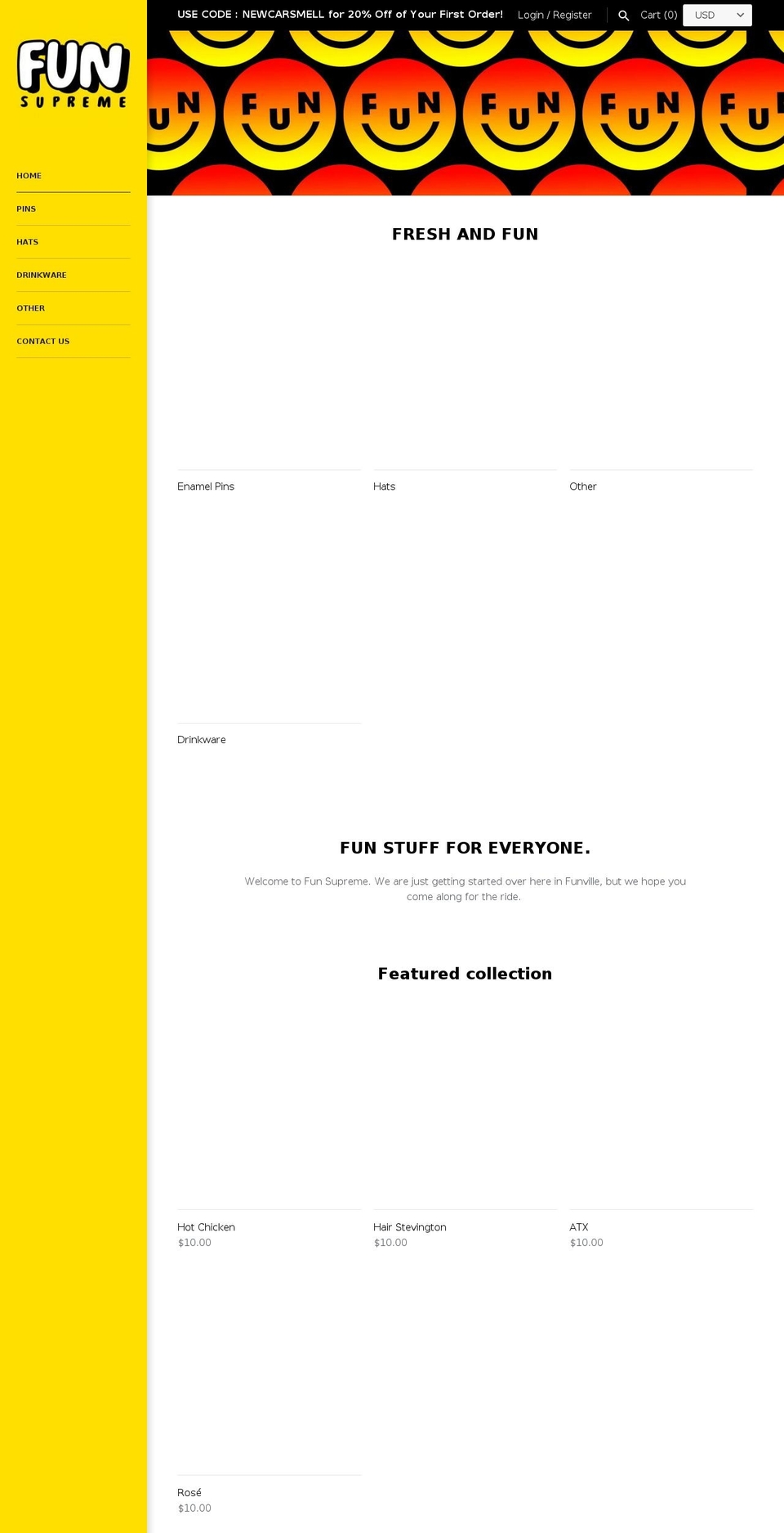 funsupreme.com — Shopify storefront screenshot