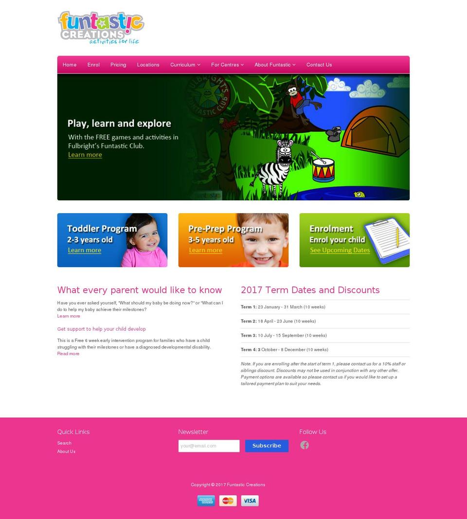 funtasticcreations.com.au shopify website screenshot