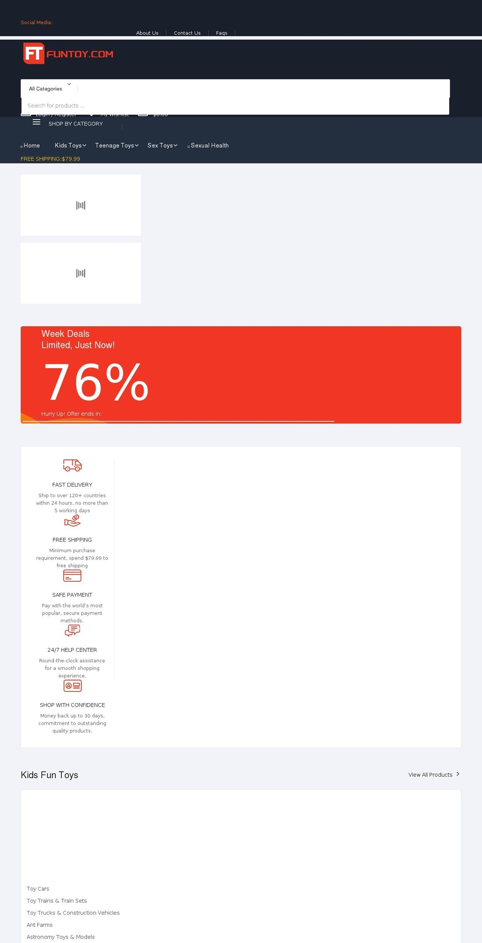 funtoy.com shopify website screenshot