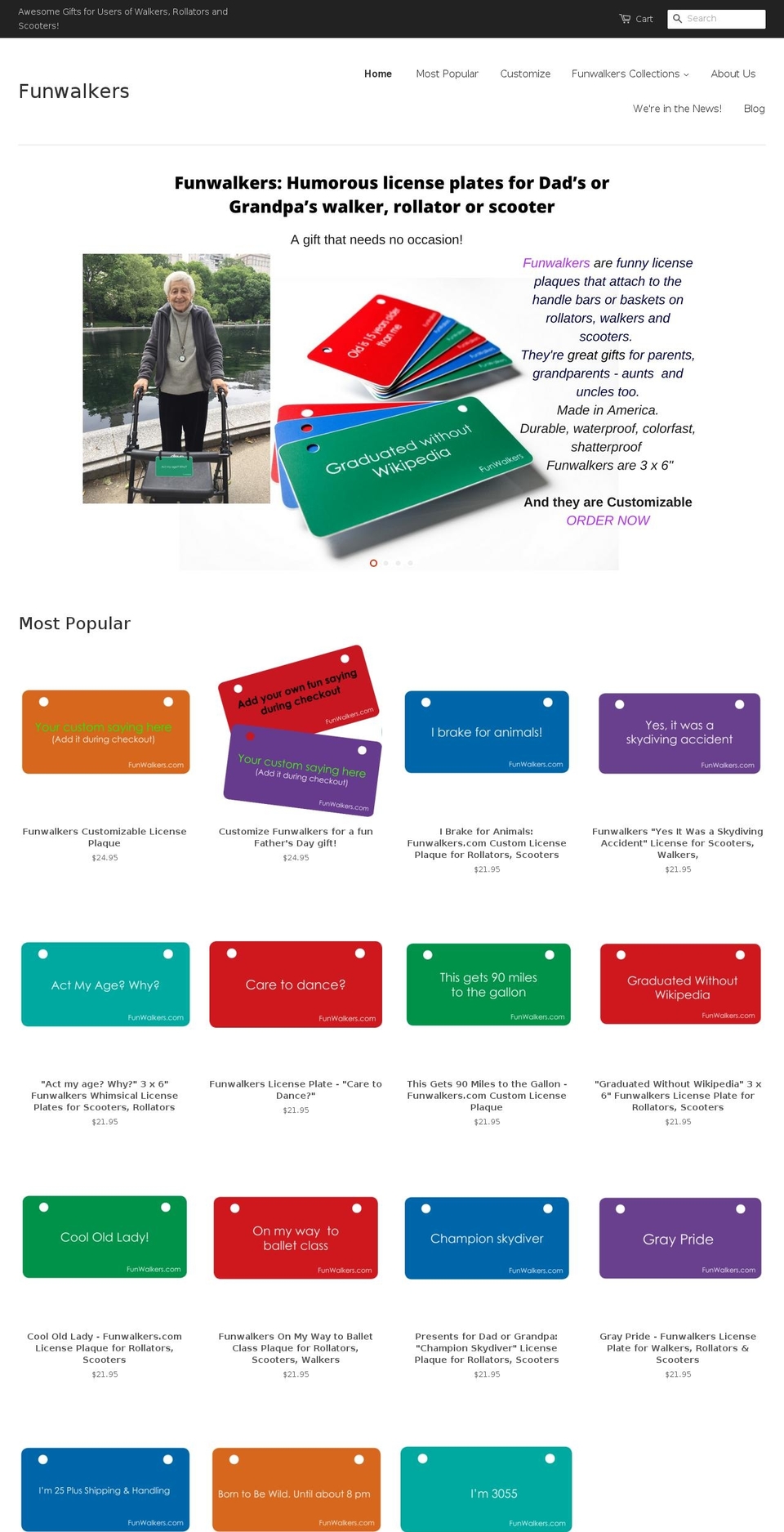 funwalkers.com shopify website screenshot