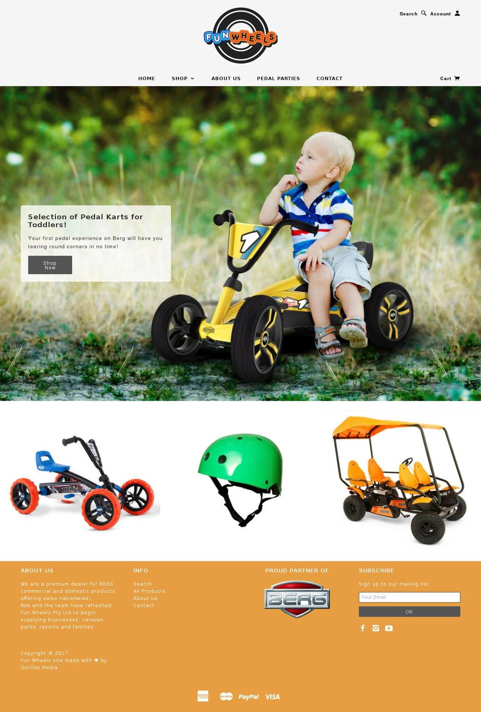 funwheels.com.au shopify website screenshot