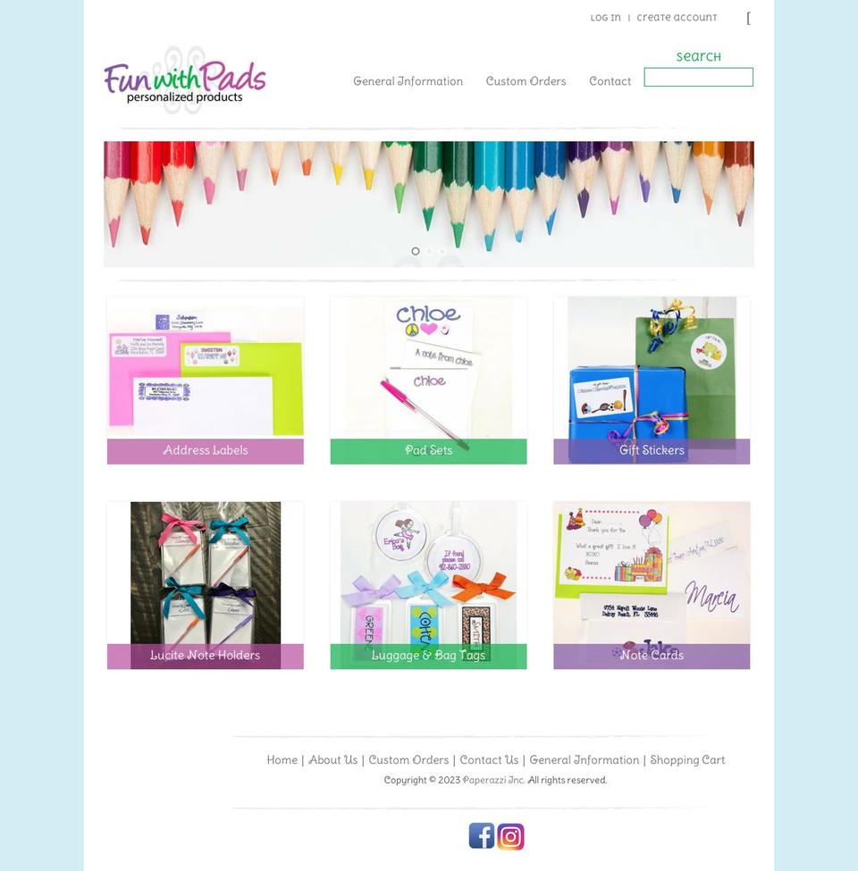 funwithpads.com shopify website screenshot