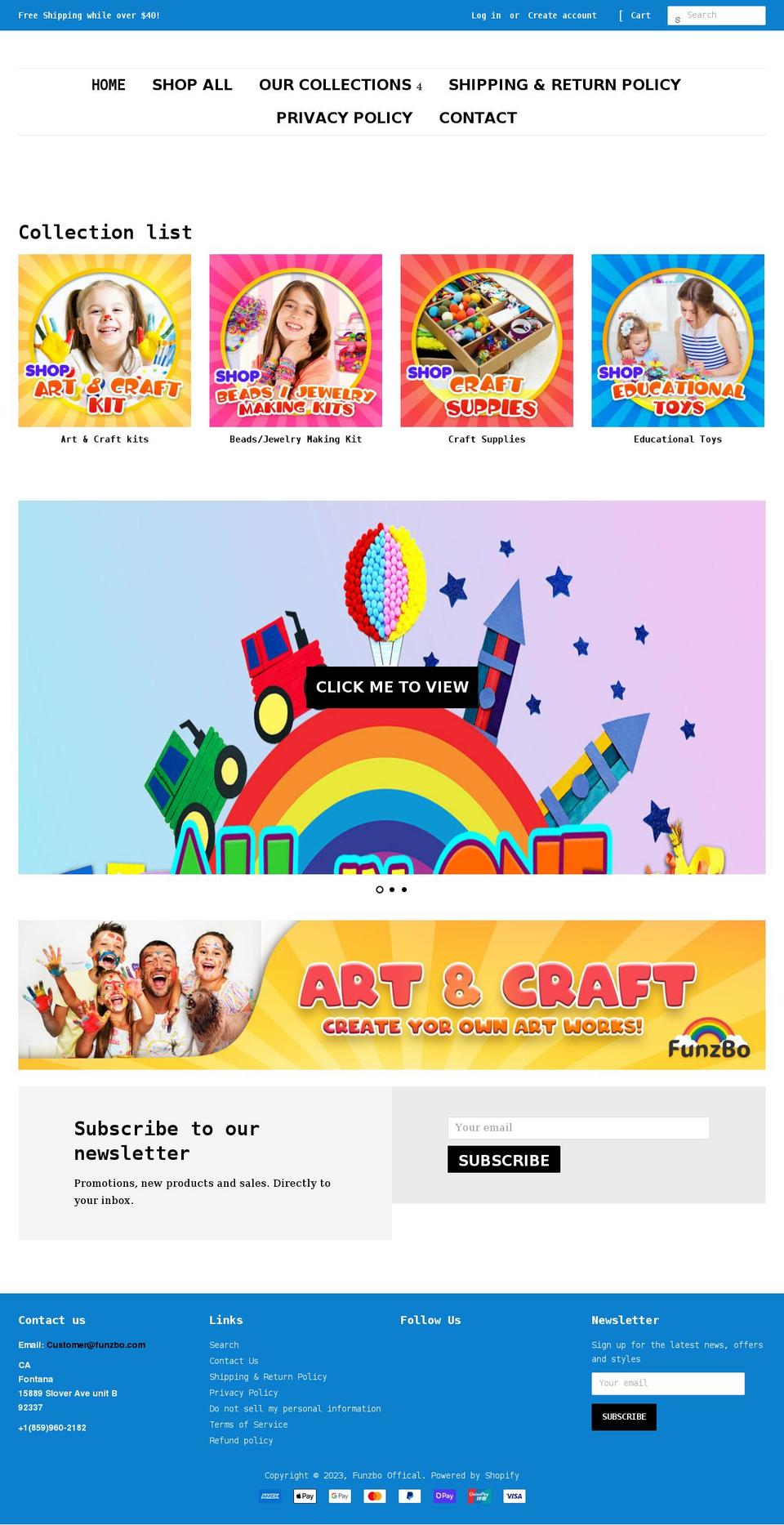 funzbo.com shopify website screenshot