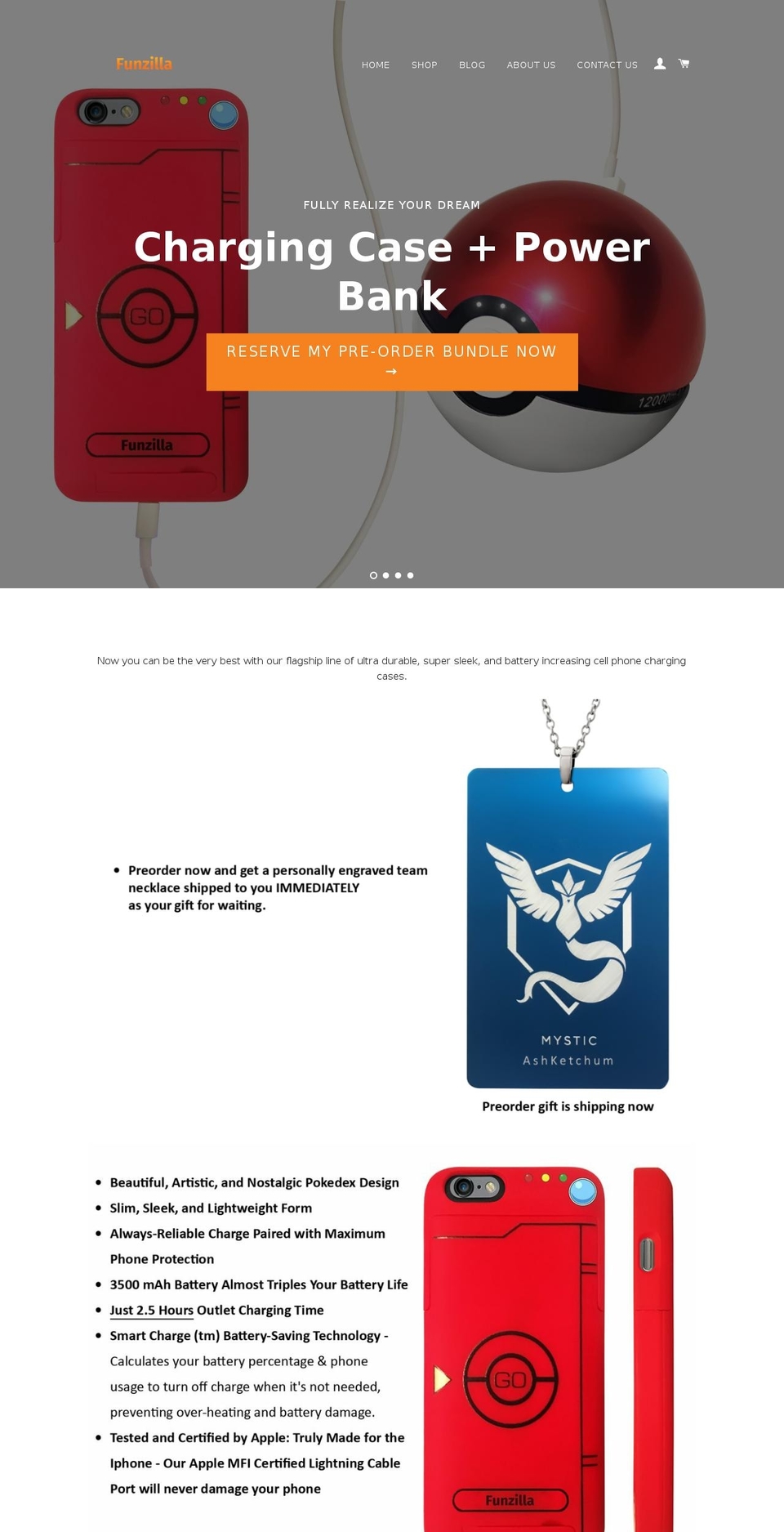 funzillastore.com shopify website screenshot