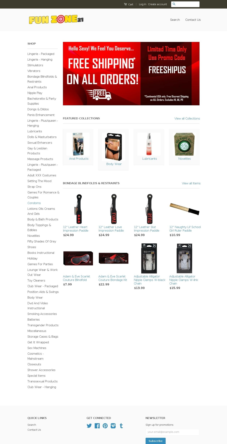funzone21.com shopify website screenshot