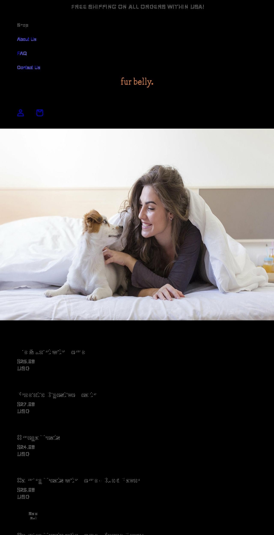 fur-belly.com shopify website screenshot