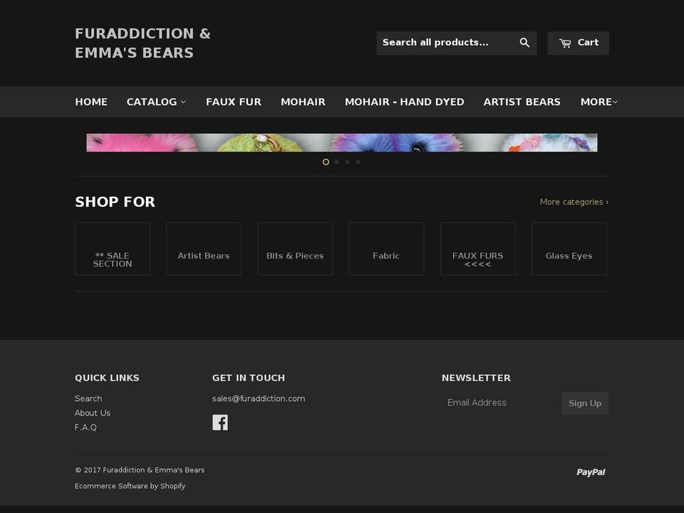 furaddictionstore.com shopify website screenshot