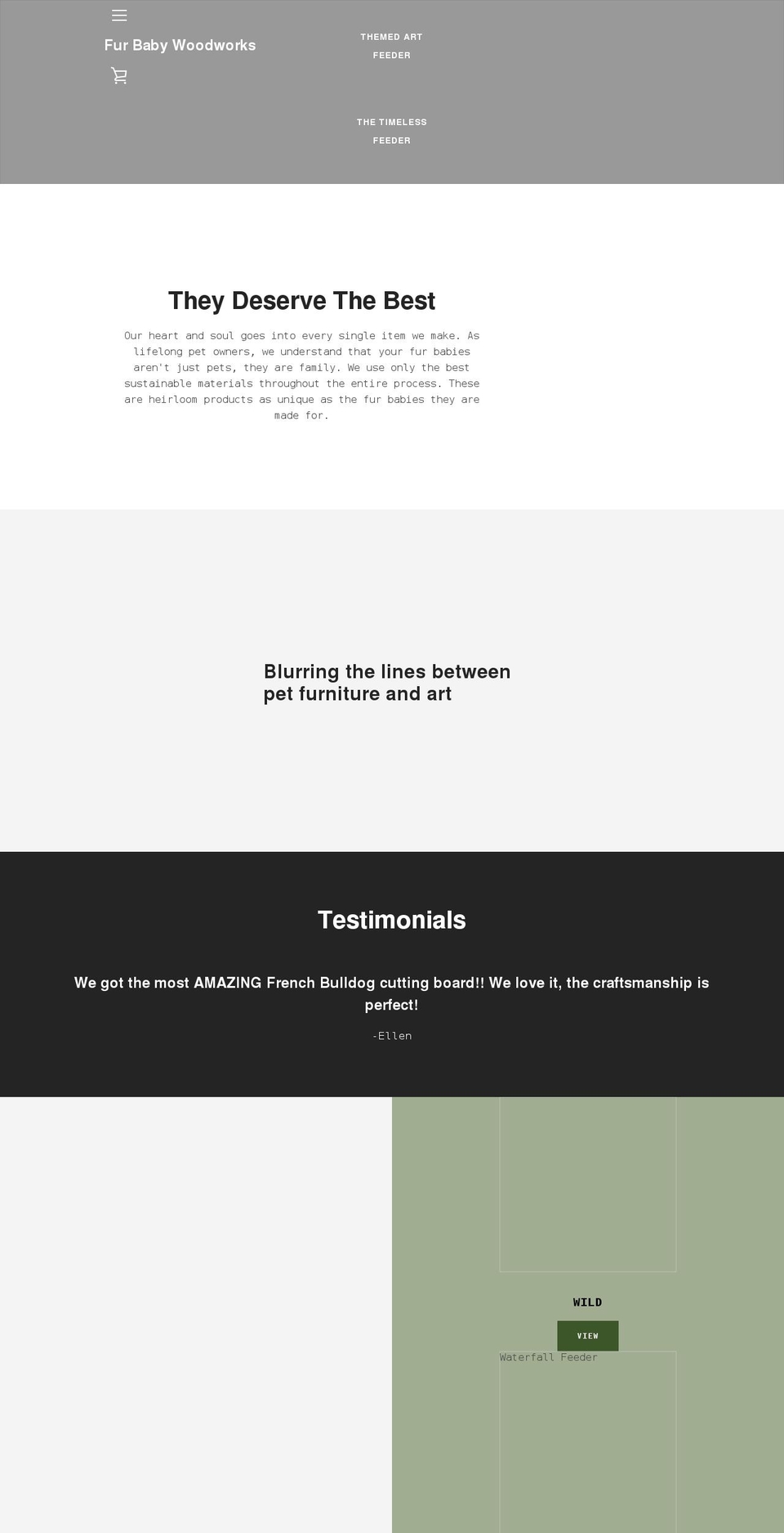 furbabywoodworks.com shopify website screenshot