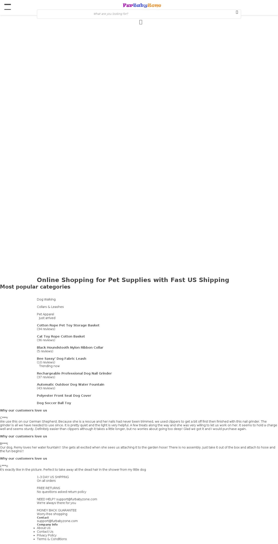 furbabyzone.com — Shopify storefront screenshot