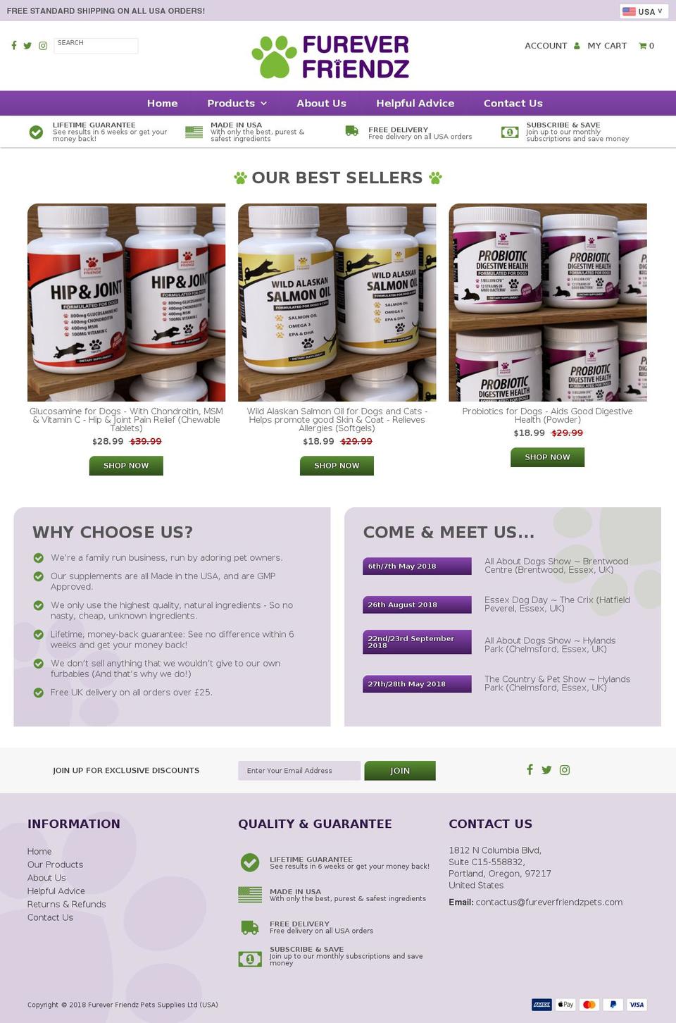 fureverfriendzpets.com — Shopify storefront screenshot