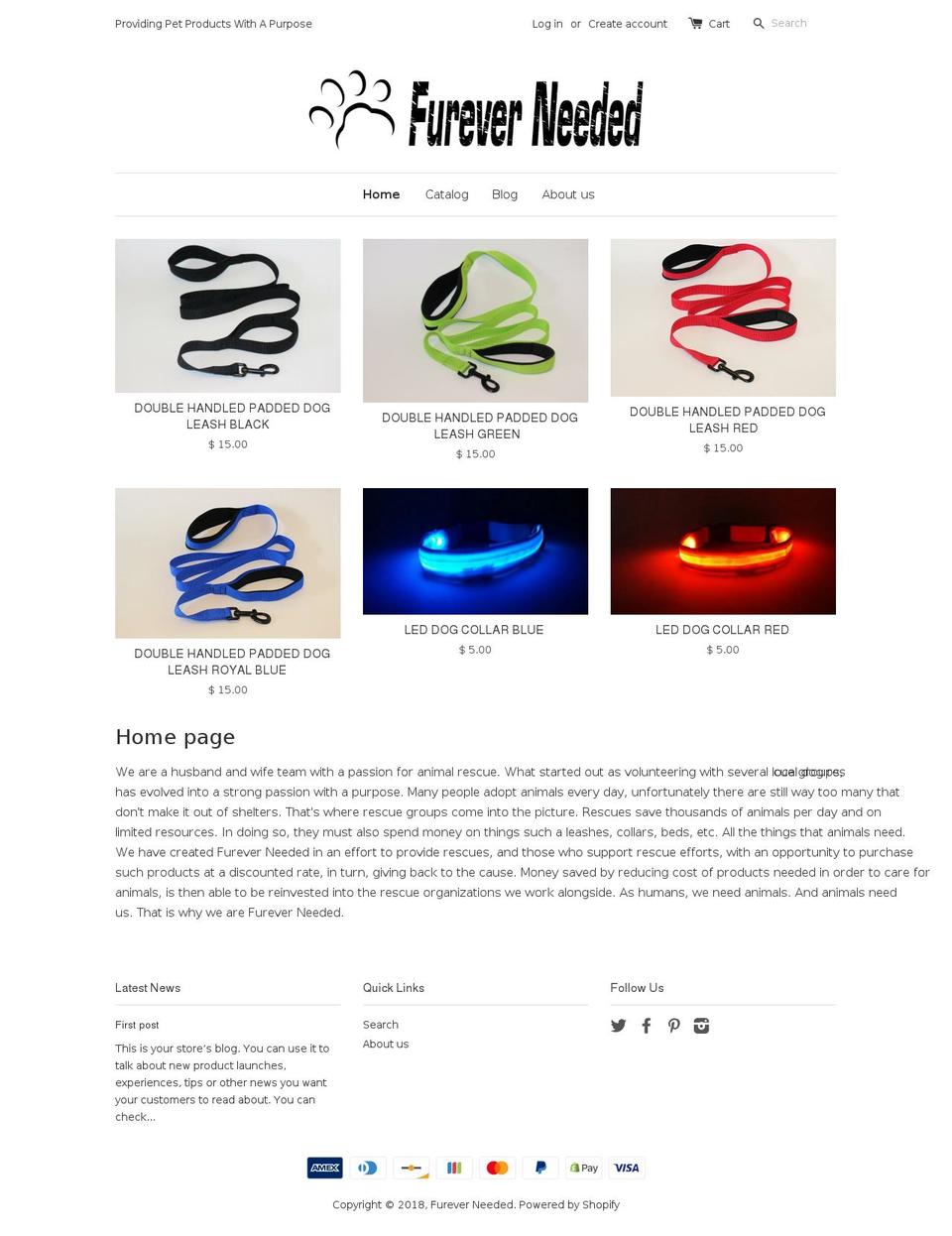 fureverneeded.com shopify website screenshot