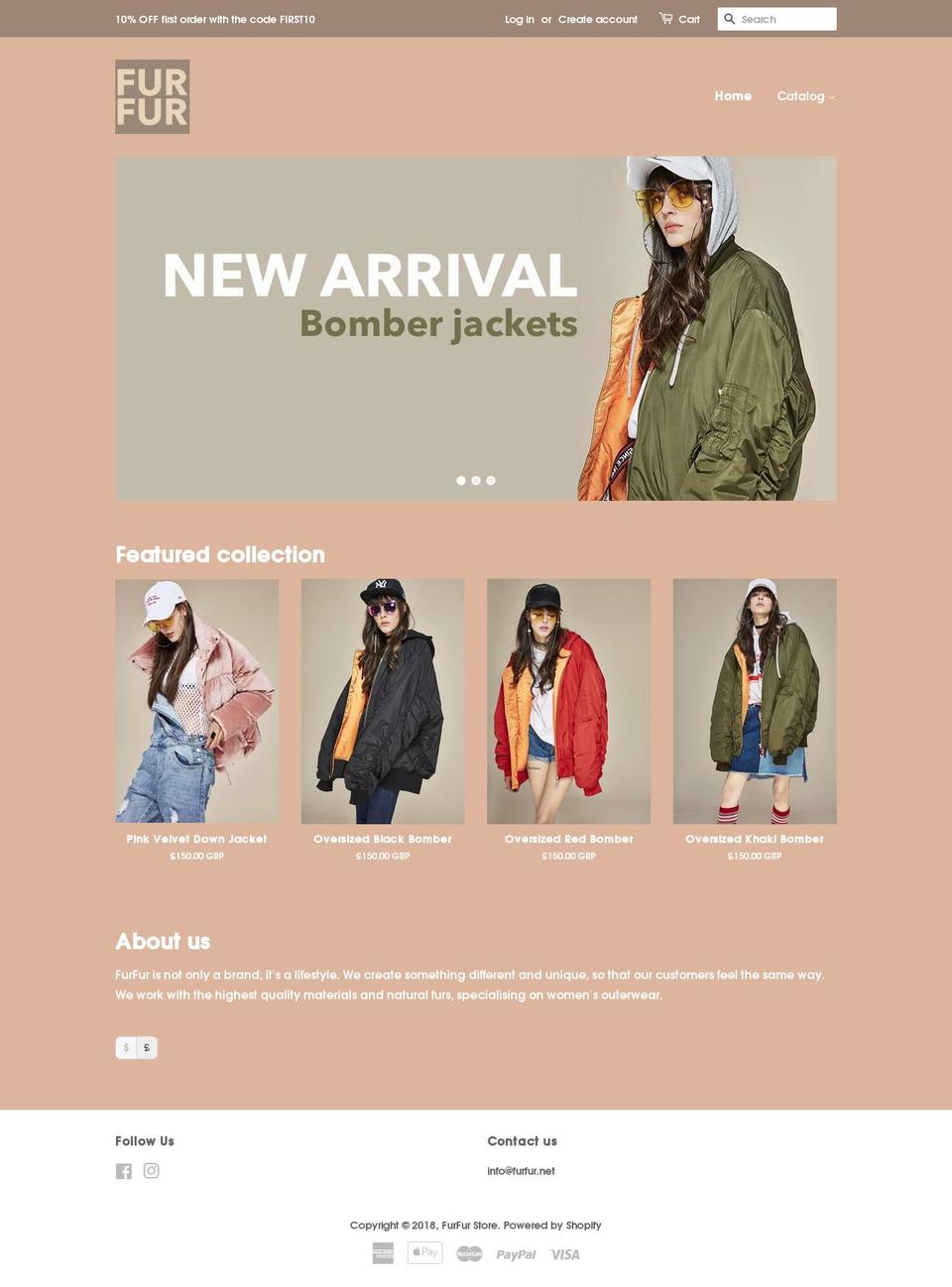 furfur.net shopify website screenshot