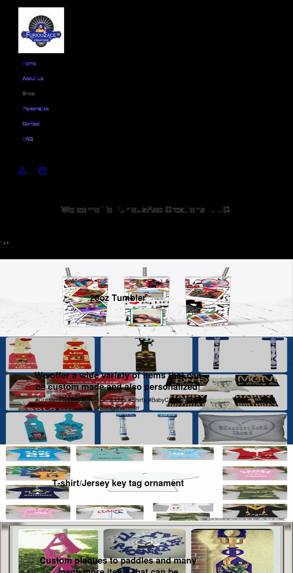 furiousacecreations.com shopify website screenshot