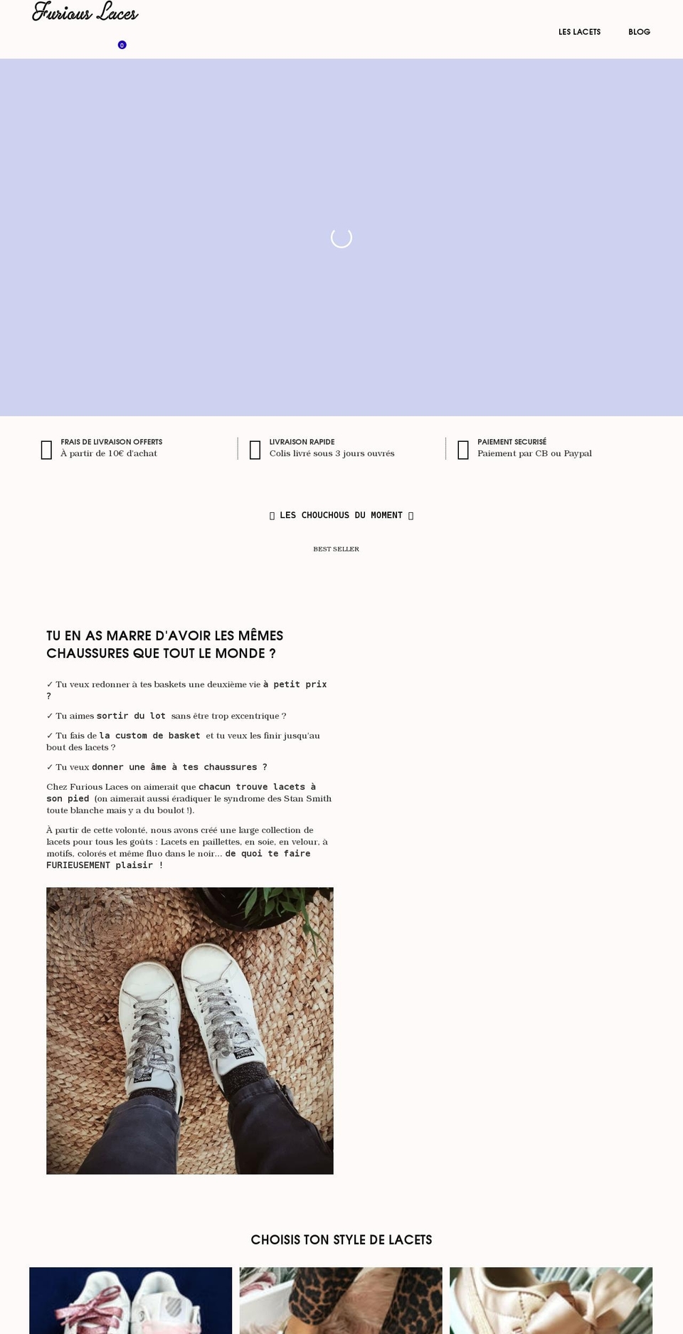 furiouslaces.com shopify website screenshot