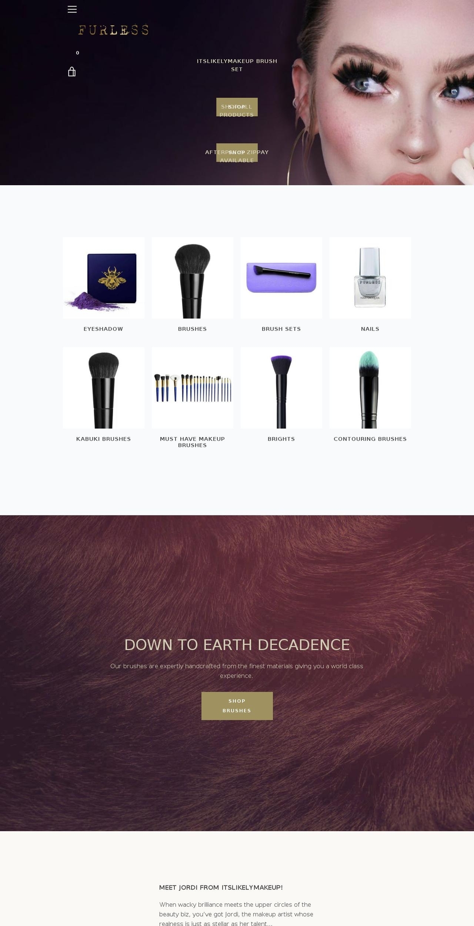 furlesscosmetics.com.au shopify website screenshot