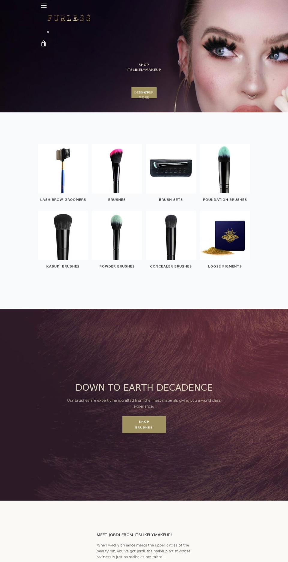 furlesscosmetics.com shopify website screenshot