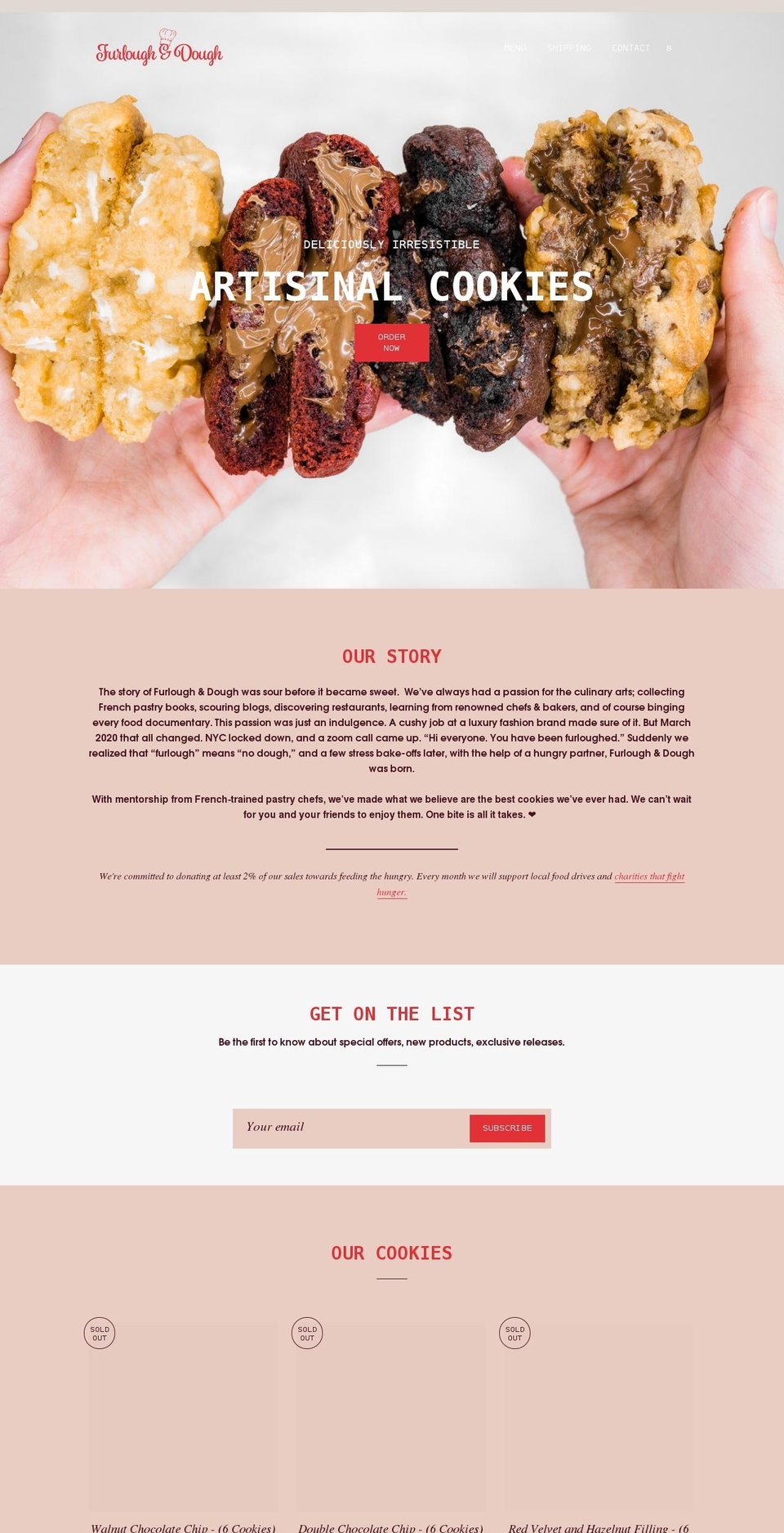 furloughanddough.com shopify website screenshot