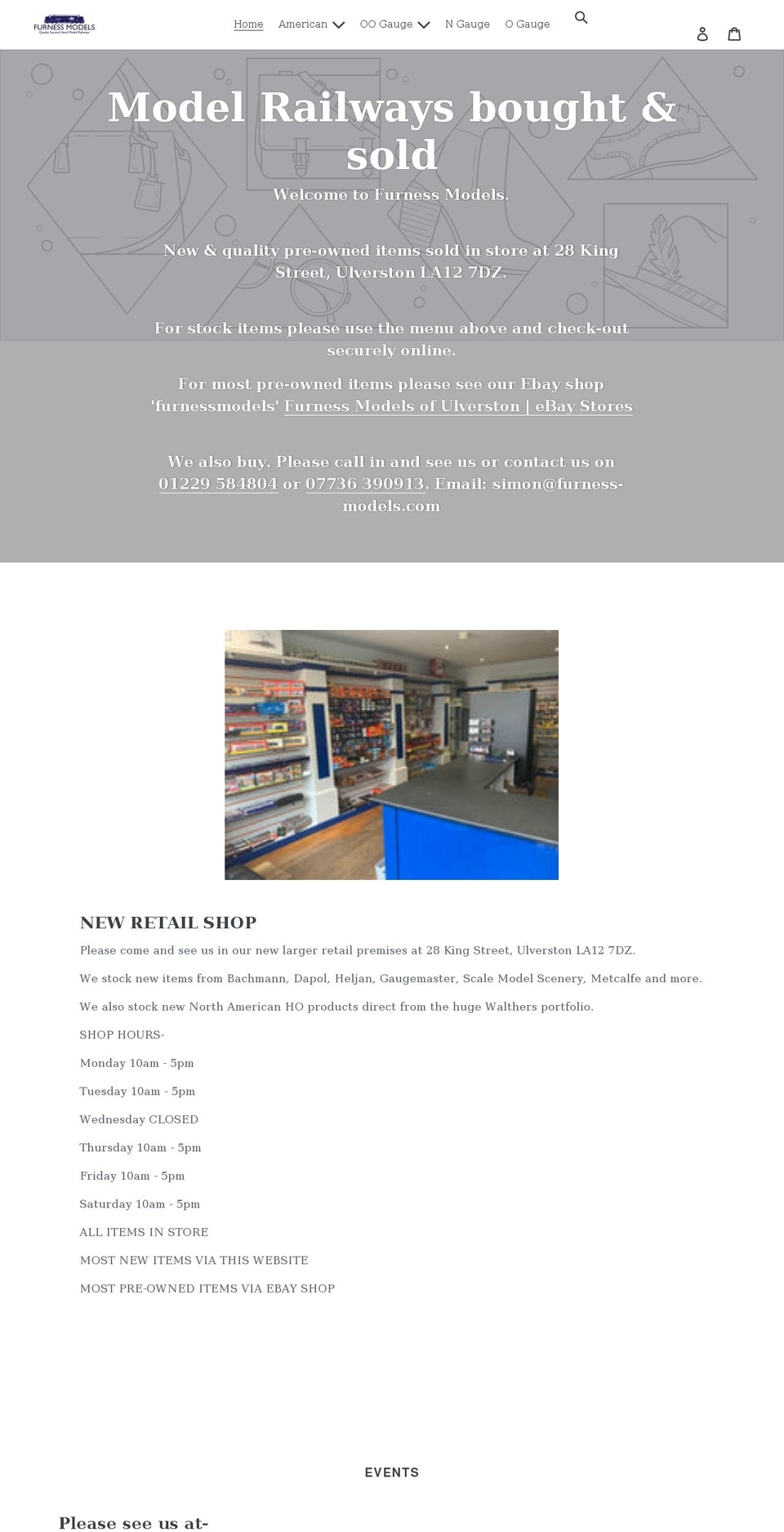 furness-models.com shopify website screenshot