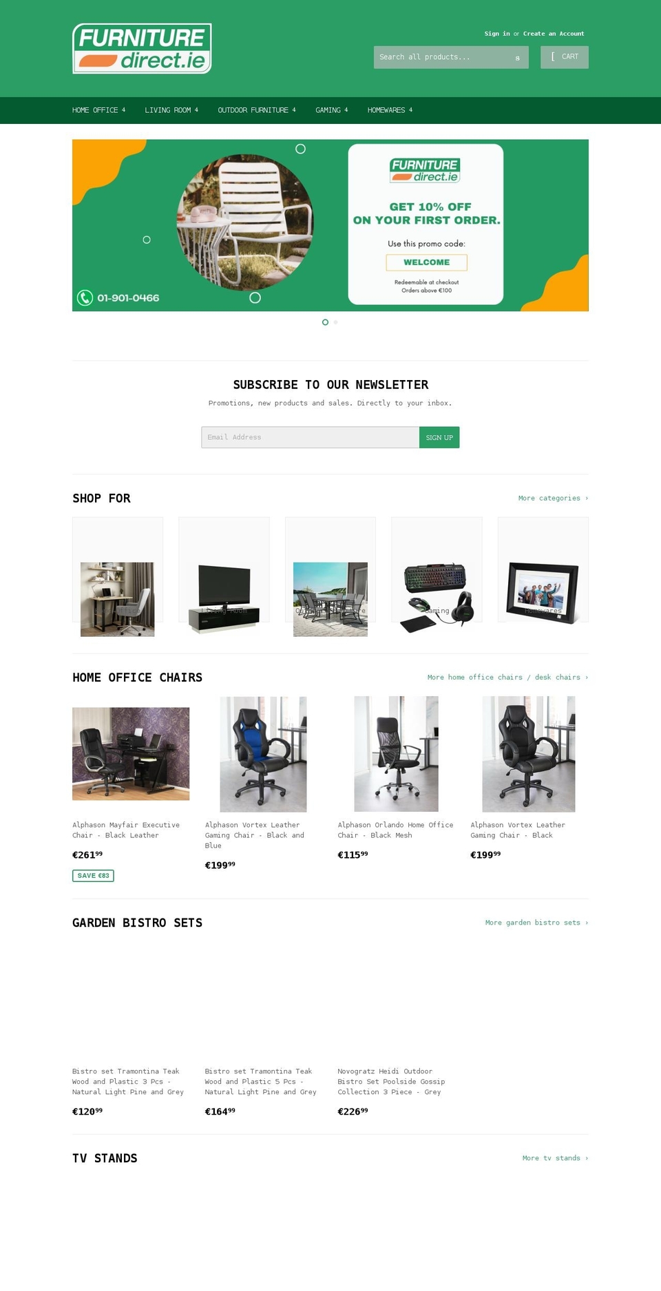 furniture-direct.ie shopify website screenshot