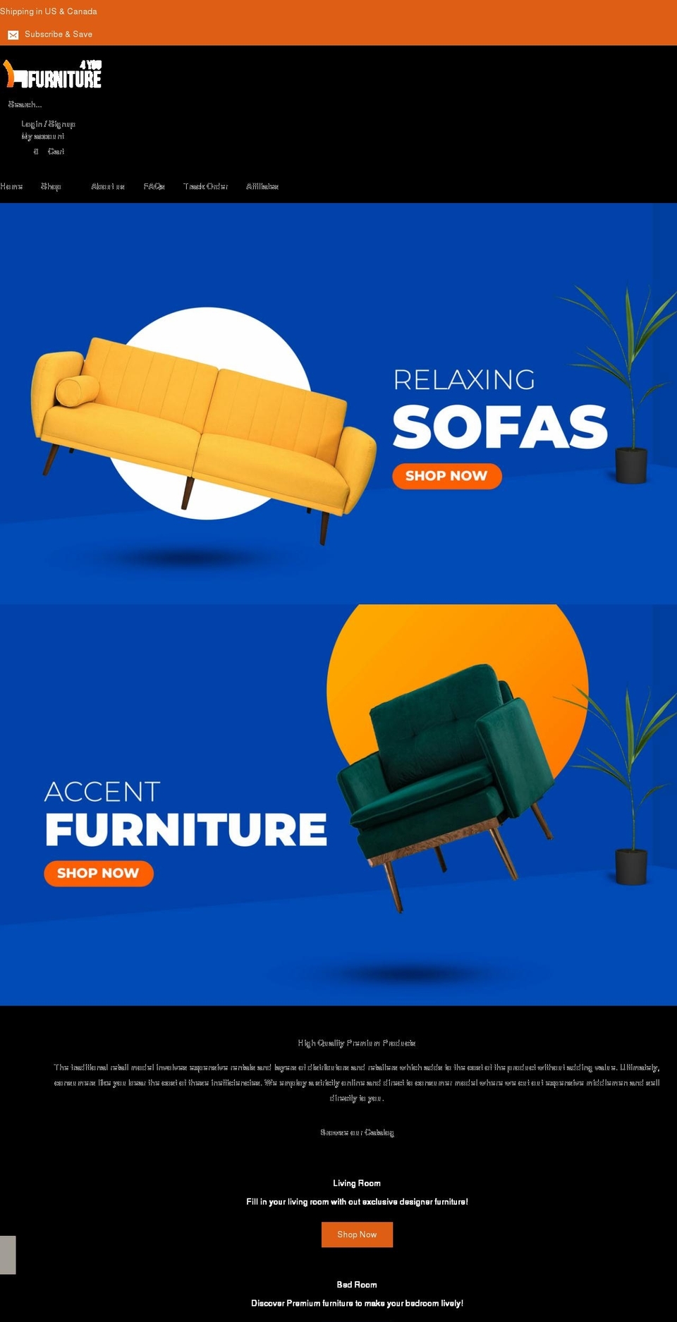 furniture Shopify theme site example furniture4you.ca