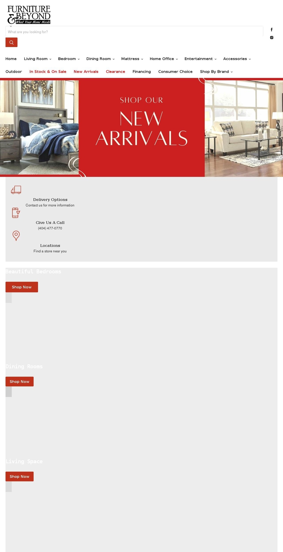 furnitureandbeyond.com shopify website screenshot