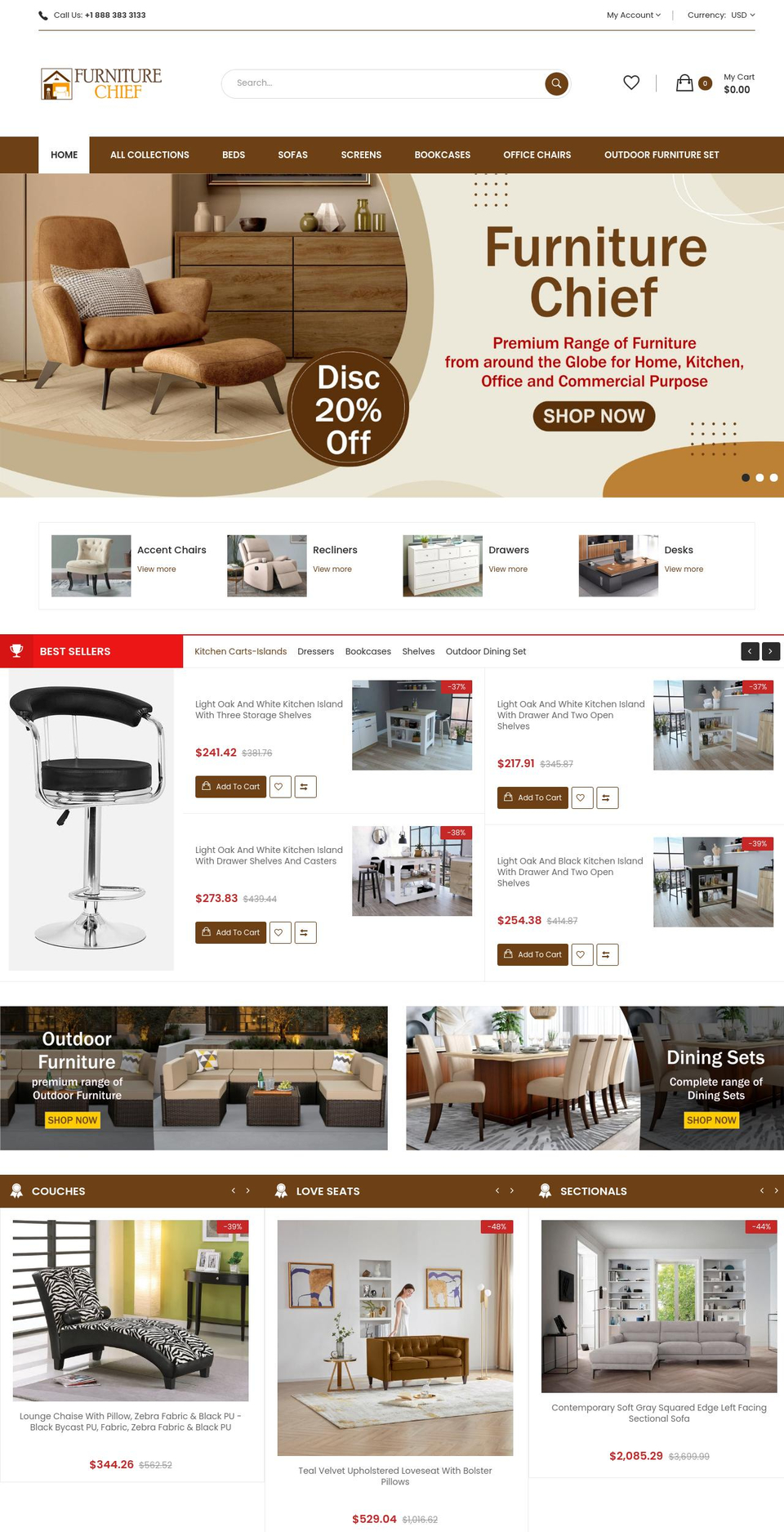 furniturechief.com shopify website screenshot