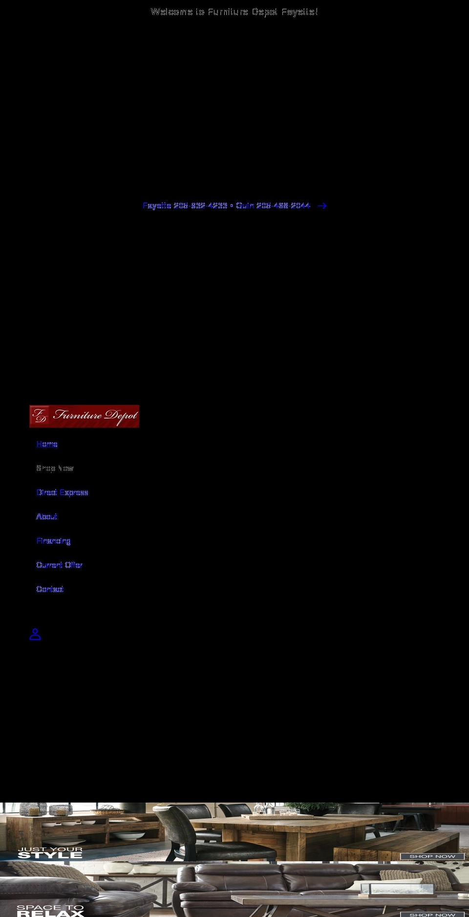 furnituredepotweb.com shopify website screenshot