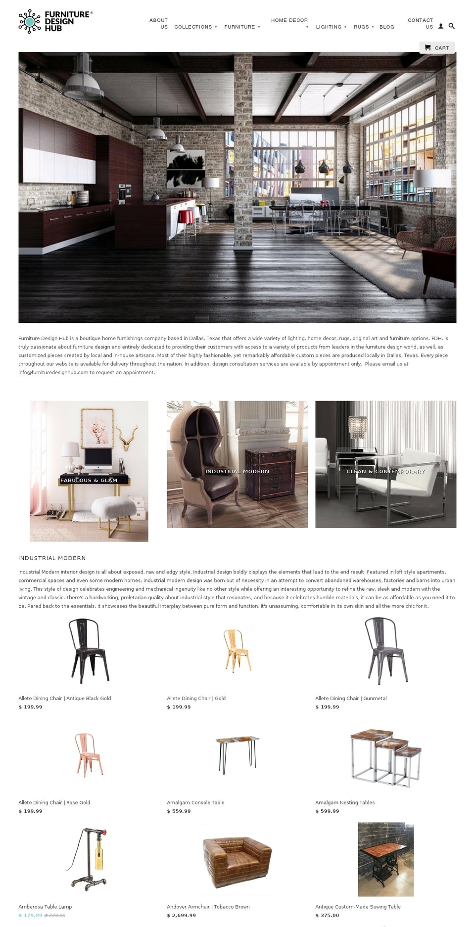 furnituredesignhub.com shopify website screenshot