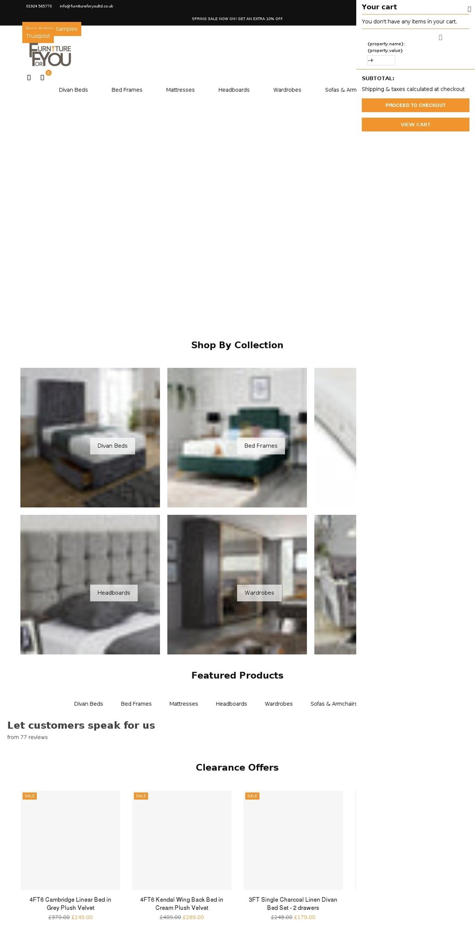 furnitureforyoultd.co.uk shopify website screenshot