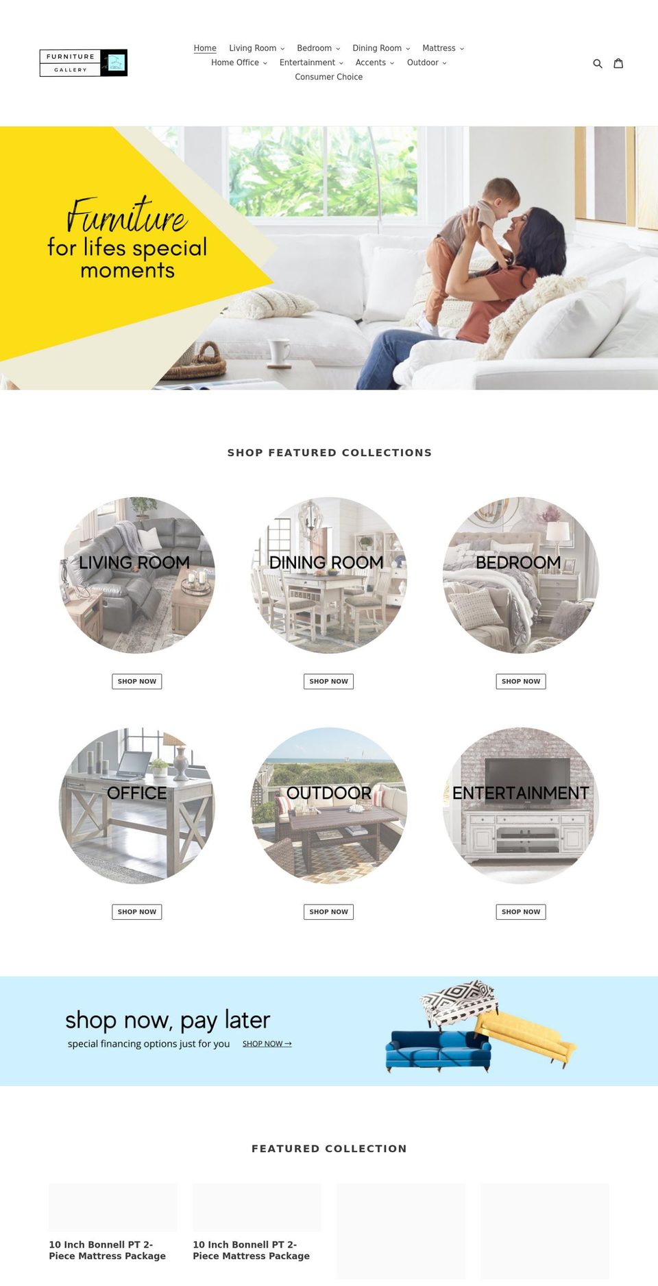 furnituregallerystore.com shopify website screenshot