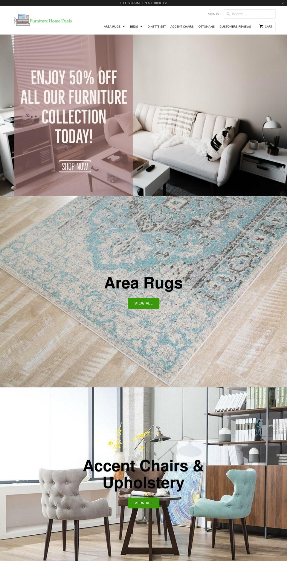 furniturehomedeals.com — Shopify storefront screenshot