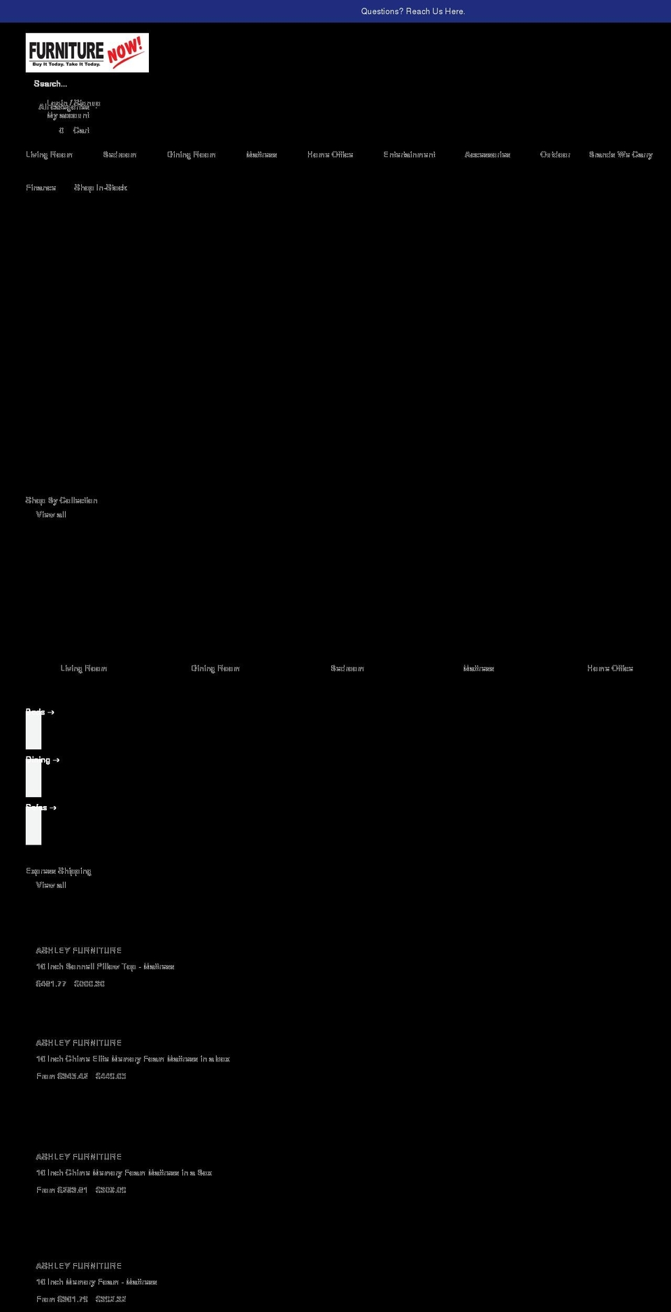 furniturenowgallery.com shopify website screenshot