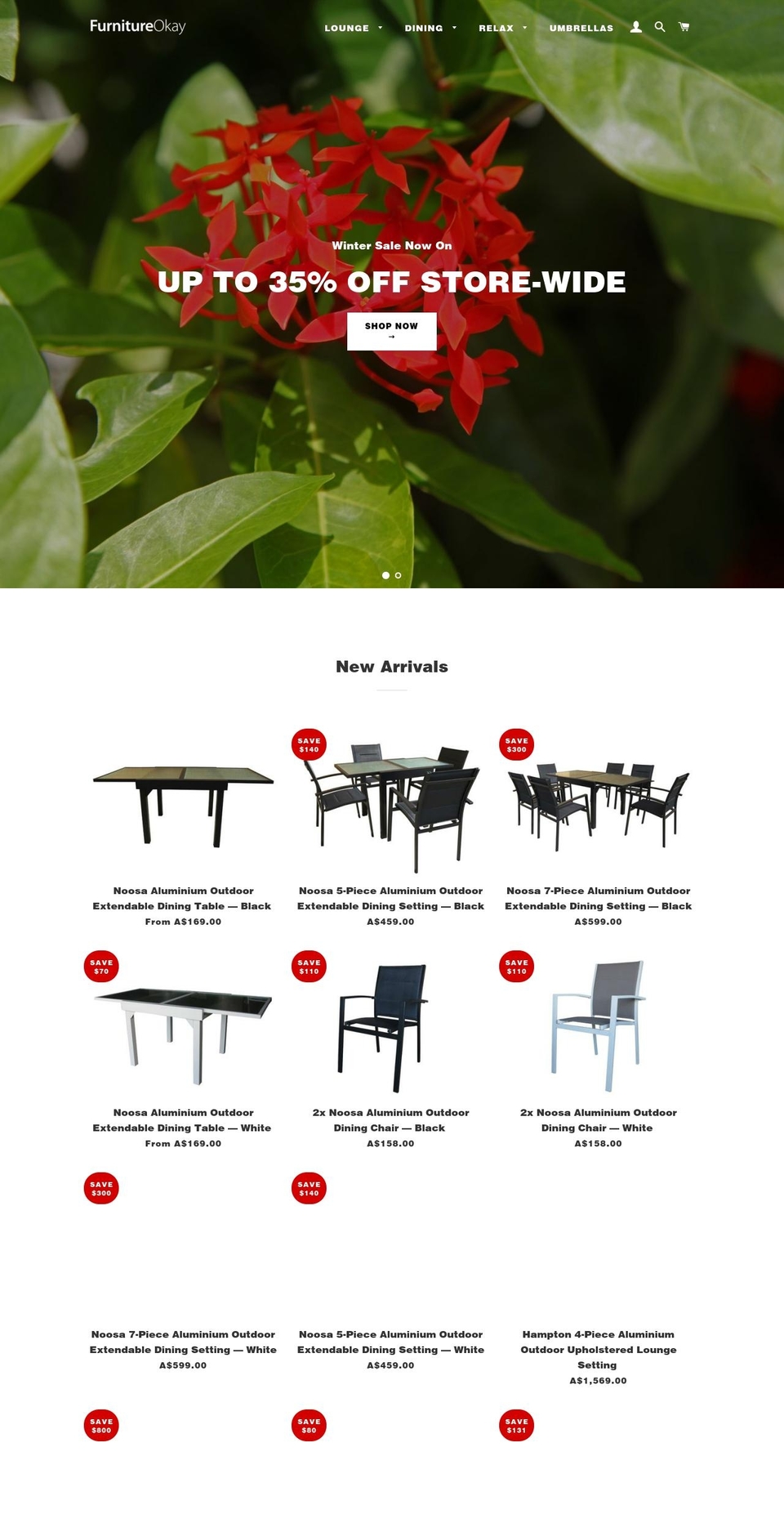 furnitureok.com.au shopify website screenshot