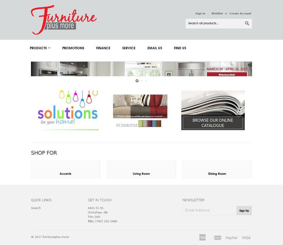 furnitureplusmore.ca shopify website screenshot