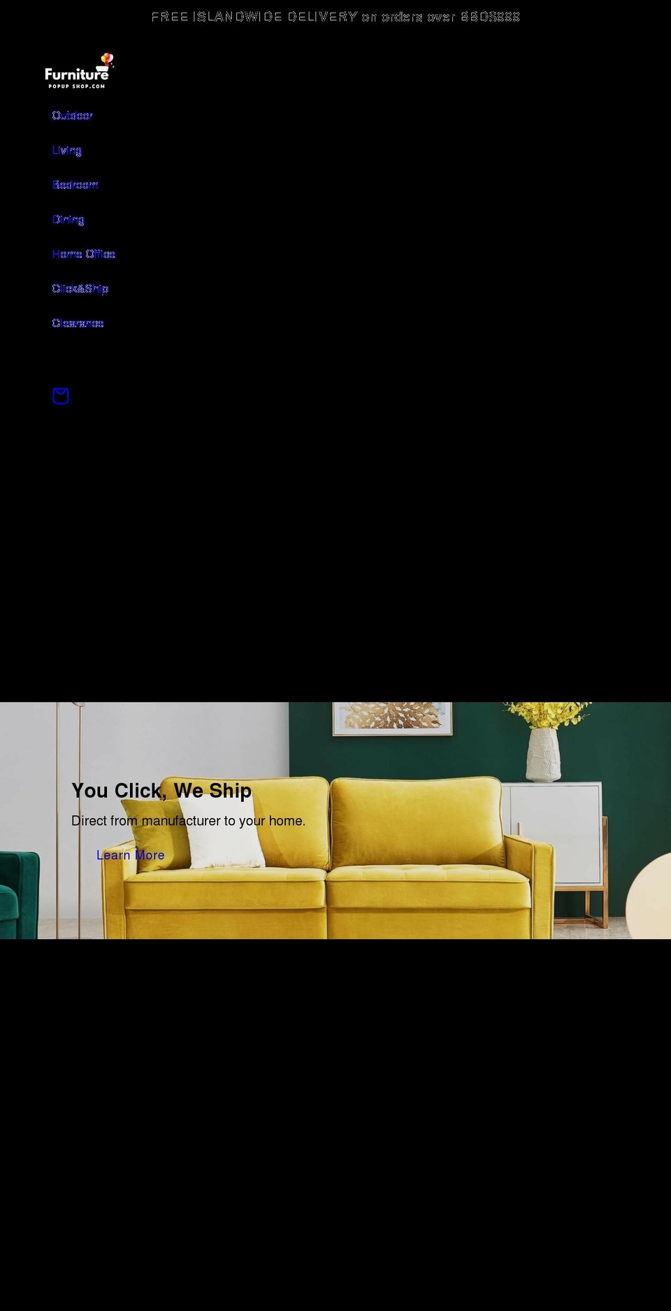 furniturepopupshop.com shopify website screenshot